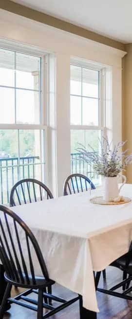 new windows in a dining room - cropped